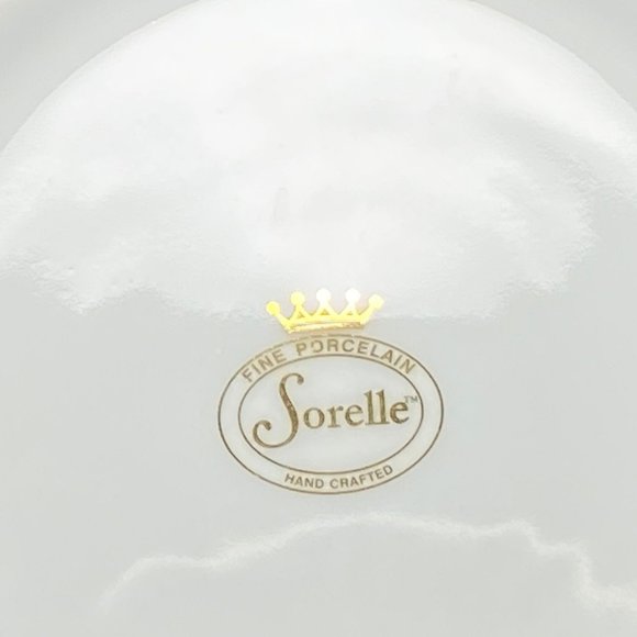 Vintage Sorelle 9" Round Vegetable Bowl SZE1 Cobalt Blue Band Gold Scrolls - Picture 7 of 9